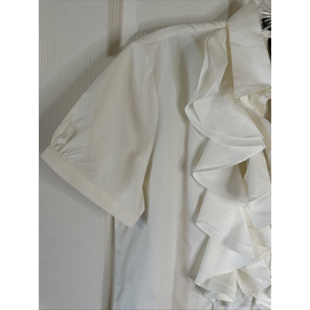 Lauren Ralph Lauren Vintage Ruffle White Shirt Preppy Classic Large - Picture 5 of 8